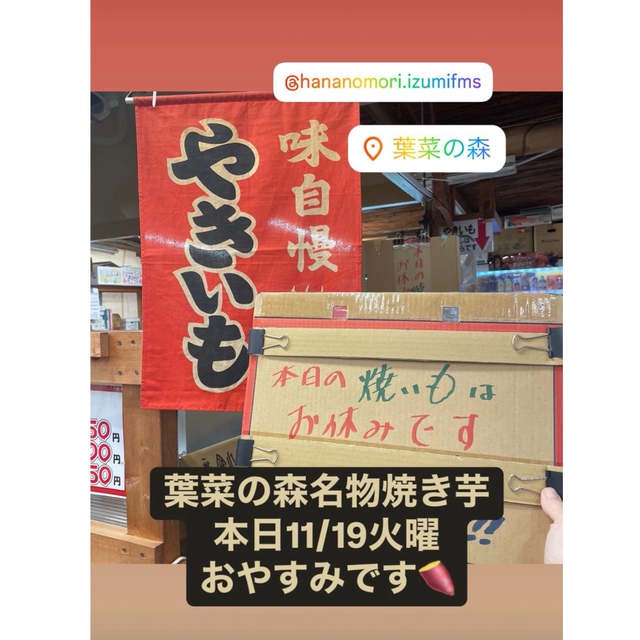 11/19焼き芋お休み